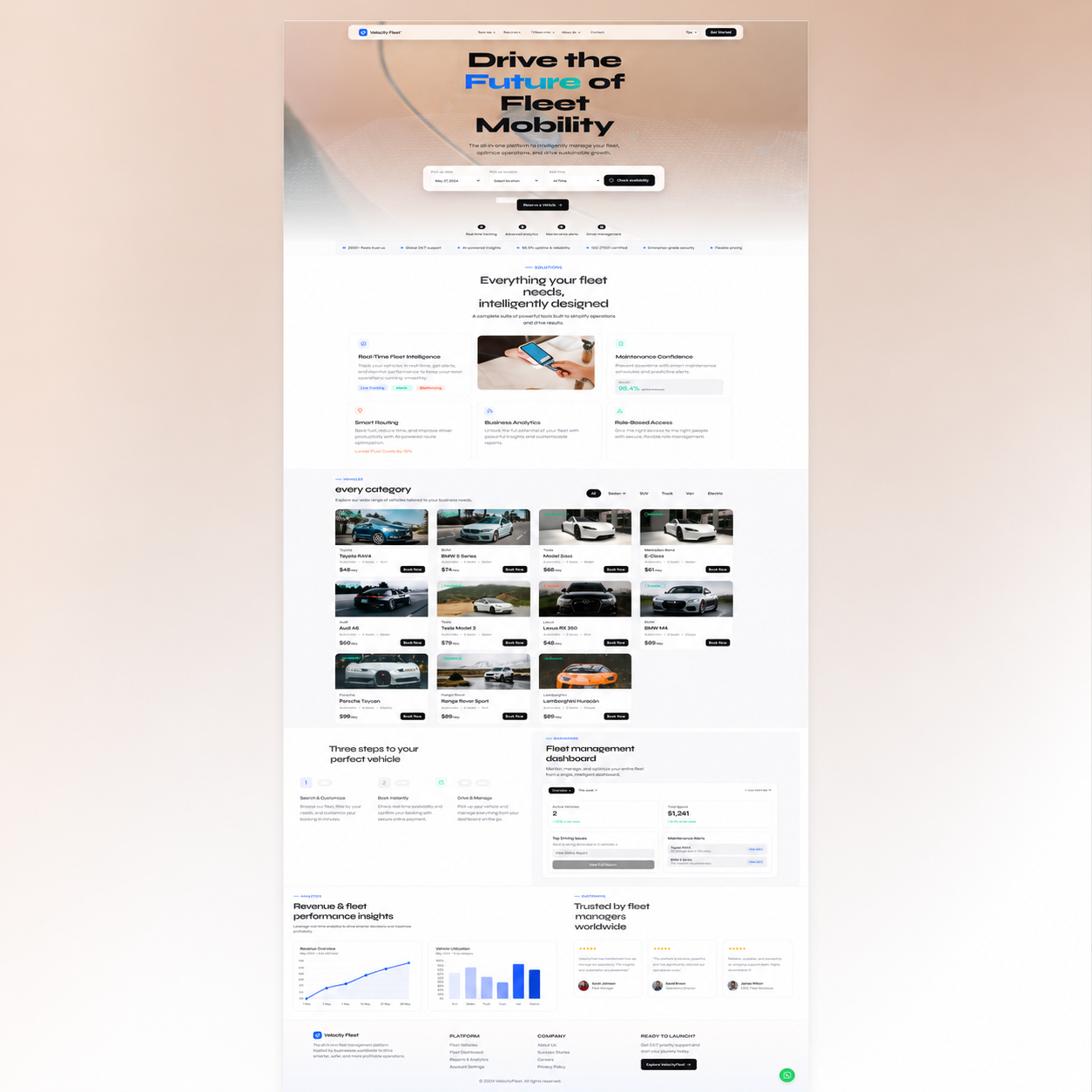 Velocity Fleet - Premium Vehicle Rental & Fleet Management UI Template
